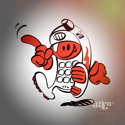 Mobile campaign cartoon illustration