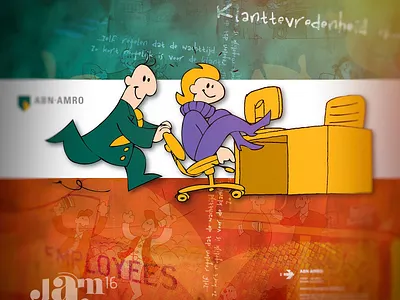 ABN AMRO campaign canvas character design illustration