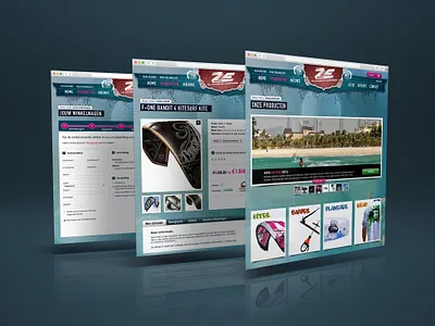 Kitesurf webshop design web design webshop