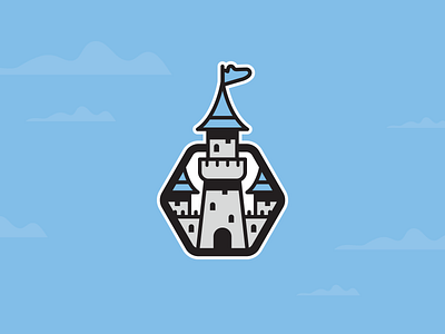 Castle branding flat icon illustration logo vector