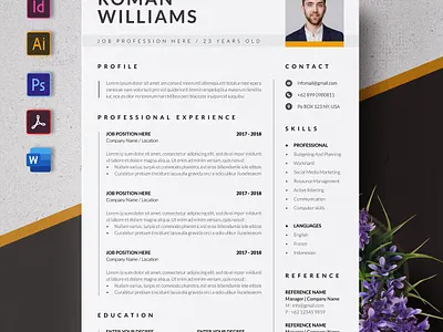 CV or Resume a4 clean cover letter creatiforest creative curriculum vitae cv cv design minimal resume template