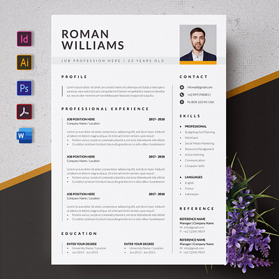 CV or Resume a4 clean cover letter creatiforest creative curriculum vitae cv cv design minimal resume template