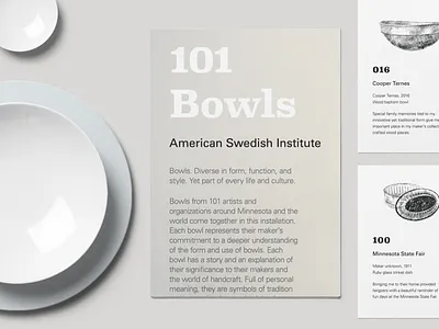 101 Bowls Exhibit exhibit exhibit design identity design installation label design museum