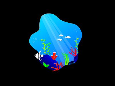 Coral Reef affinity design affinity designer blue bubbles color palette contest coral coral reef fish illustration leaf nature ocean vector yay