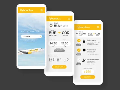 Flybondi | Argentina's first Low-Cost Airline airline app argentina branding concept design flight app logo ui ux