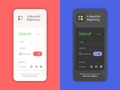 Sign Up Form adobexd app design ui ux