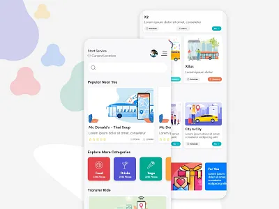 City Service Application booking app car booking app car rental app city guide delivery service food and drink interface design iphone rent ride sharing transport travel ui ux