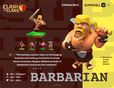 Clash Of Clans UI animation art design illustration lettering logo ui ux web website