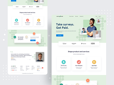 Survey Junkie - Landing Page agency clean creative design homepage landing page minimal survey ui ui ux user experience user interface ux visual design web design website design