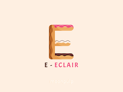 E - Eclair branding design eclair food food illustration identity illustration letter letter logo logo vector