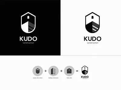 Kudo construction branding logo
