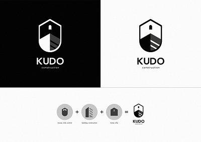 Kudo construction branding logo