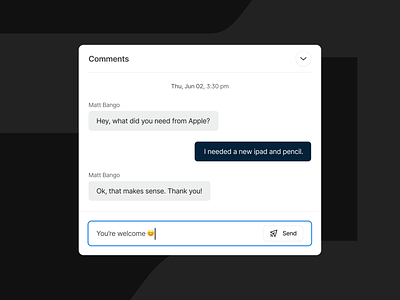 Brex Commenting Preview chat dashboard design ui ux