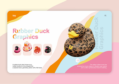 UI/ Rubber Duck Graphics branding design digital illustration digitalart duck fashion ipadpro rubber toy toy design ui ui design web website design