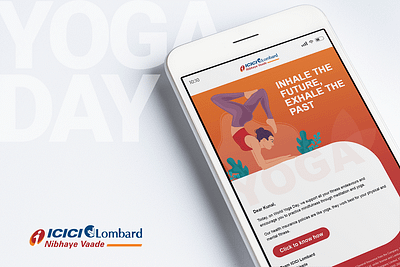 ICICI Yoga Day Creative creative creative layout design illustration layout minimalist newsletter design newsletter template social media typography web