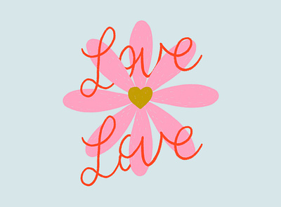 Love, Love Daisy daisy design hand drawn type hand lettering handlettering heart illustration ipad lettering love pink pride type typogaphy typography