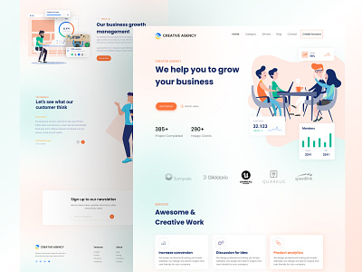 Agency space landing page agency agency space business creative creative agency design dribbble figma group home home page landing page single page design space ui ui design ux ux design web page work space