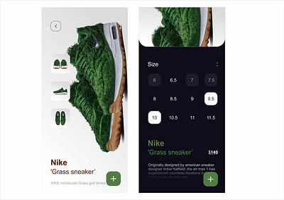 UI/ nike grass sneaker digital digital design mobile design mobile ui nike online shop sneaker ui ui design