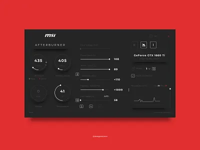 UI Study #4 - Overclocking Program adobe illustrator app app design computer dashboard graphic design illustrator msi overclock program ui ux