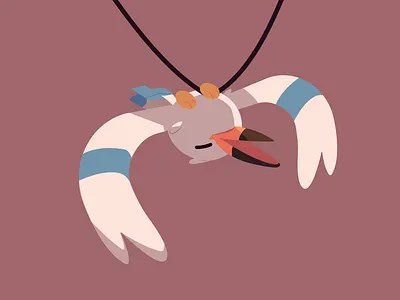 Wingull animal art bird blue clean design flat fly flyer illustration illustrator minimal nature pokemon red vector white