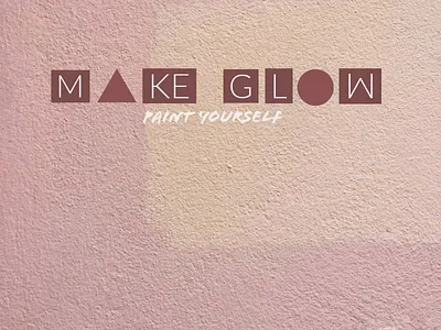 MAKE GLOW logo art brand brush business card colour design digital art famous fashion glow label logo logo design make makeup mark paint pastel typography unique