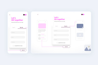 Adobe xd signup screen adobe xd createwithadobexd illustration sign up form sign up screen ui ux design vector