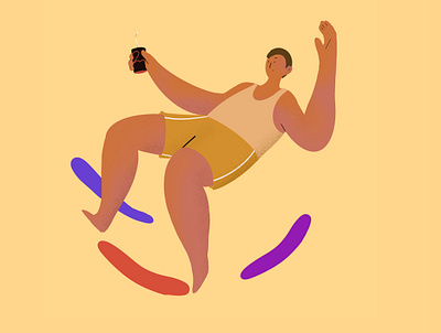 Drink charachter creative dribbble illustration man photoshop procreate vector