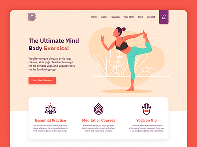 Bhava Yoga Landing Page Design clean design exercise figma figmadesign homepage landing page landingpage meditation mind studio ui uiux ux web webpage website yoga