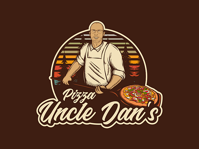 Uncle Dan Pizza Logo design illustration ilustractor logo pizza pizza logo tshirt vector vintage vintage logo