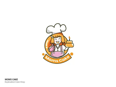 LOGO MOMS CAKE brand branding cake cake shop design identity illustrator logo logogram logotype vector