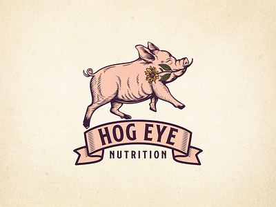 Hog Eye Nutrition Logo design hog hog logo illustration ilustractor logo pig pig logo tshirt vector vintage vintage logo