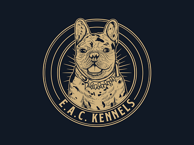 E.A.C Kennels Dog Logo design dog dog logo drawing emblem hand drawing illustration ilustractor kennels dog logo tshirt vector vintage vintage logo