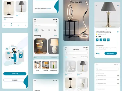 Lamp App 2020 trend android app design app app design ios app lamp app mobile app ui uidesign uiux uxdesign