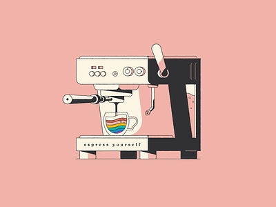 Espress Yourself 2d caffeine coffee cup espresso lgbtq machine pride pride month vector