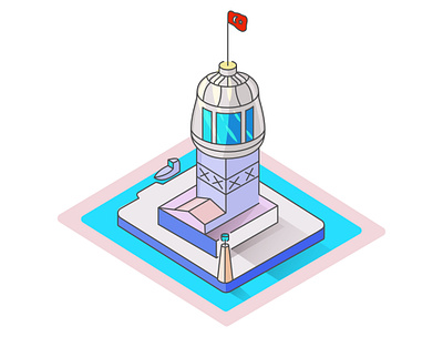 Maiden's Tower graphic isometric istanbul kız kulesi solid