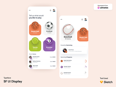 Sports App UI Design Concept app app ui app ui kit app ui ux figma game app ui games sketch sports sport app ui ui ui ux design ui ux designer ux