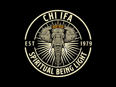 CHI IFA Logo design elephant emblem graphic design hand drawing logo illustration ilustractor logo tshirt vector vintage vintage logo