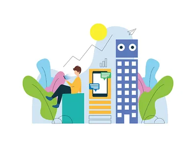 Modern Signal art colorfull design flat graphic illustration imagination modern signal simple