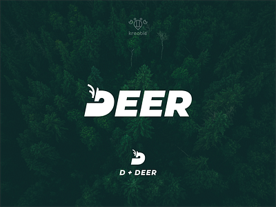 deer cool deer design forest illustration letter line logo minimalist modern monogram simple wild