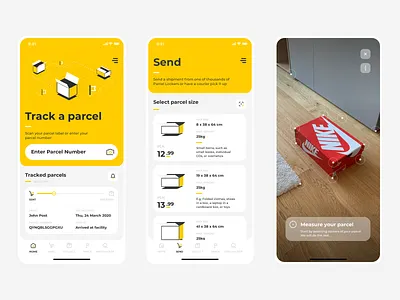 Sending a parcel with AR ar augmented augmentedreality mobile app package post send shipping ui ux uxui
