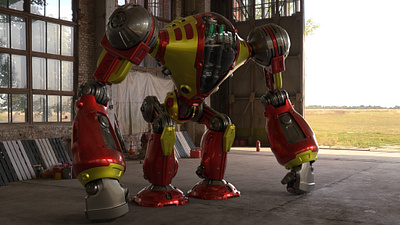 Fun Kong V2 3d 3dsmax arnold arnold renderer arnoldrender cartoonish character digital 3d gorilla mech mecha robot sciencefiction scifi