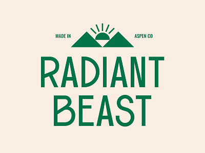 Radiant Beast aspen badge branding colorado design dog dog food illustration label lockup logo modern mountains outdoors packaging type typography