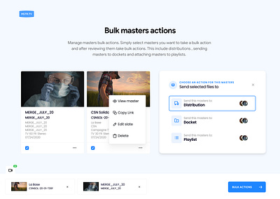 Add items for bulk actions bulk masters menu modal mstr select