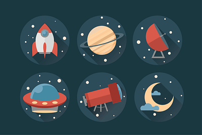 Space icons vector