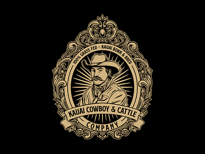 Kauai Cowboy Logo design illustration ilustractor logo tshirt vector vintage