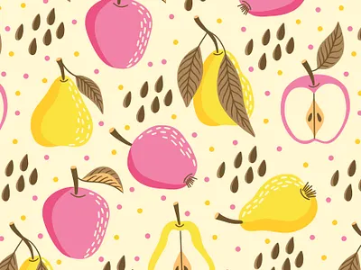 Pears and apples apples pattern fabric fabric pattern fruits design fruits pattern pears pattern print design repeat pattern seamless pattern surface design surface pattern surface pattern design textile textile design