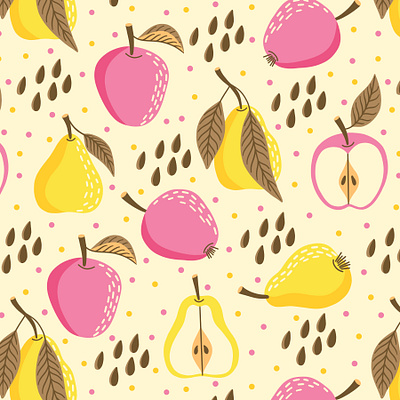 Pears and apples apples pattern fabric fabric pattern fruits design fruits pattern pears pattern print design repeat pattern seamless pattern surface design surface pattern surface pattern design textile textile design