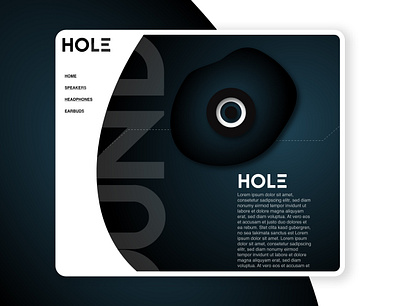 Hole Speaker Web Interface homepage 3d adobe adobecc adobexd app application graphicdesign graphics minimal music speaker ui uiux uxdesign uxdesigner webdesign website wedesign