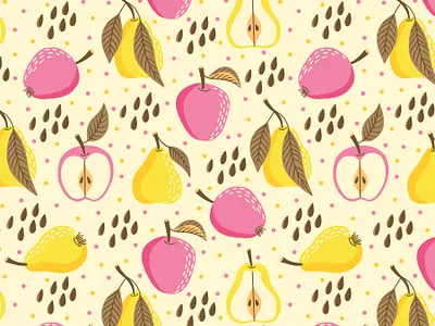 Pears and apples scale aplles pattern fabric fabric pattern flat design fruits fruits pattern pears design print design surface design surface pattern surface pattern design textile textile design vector pattern