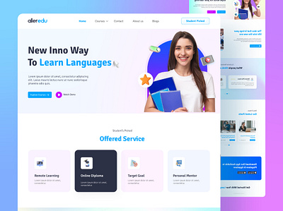 EdTech Startup Landing Page UI design e learning edtech education education website edutech landing page uxui